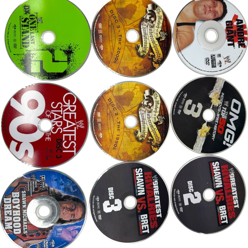 WWE Wrestling DVD Lot Hulk Hogan The Rock Shawn Michaels Jeff Hardy Used Discs - Picture 2 of 4
